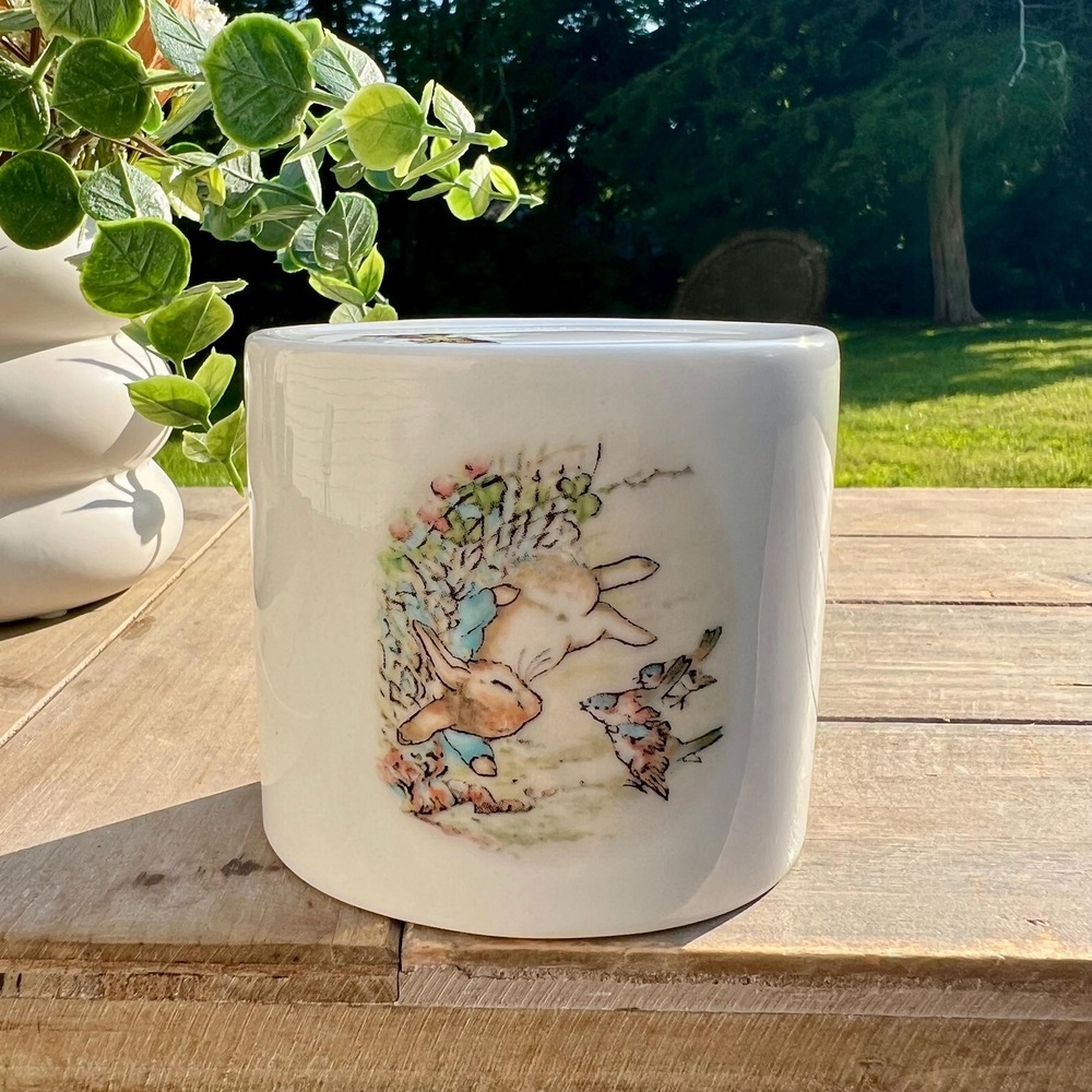Wedgwood Beatrix Potter Peter Rabbit Oval Money Bank 1991